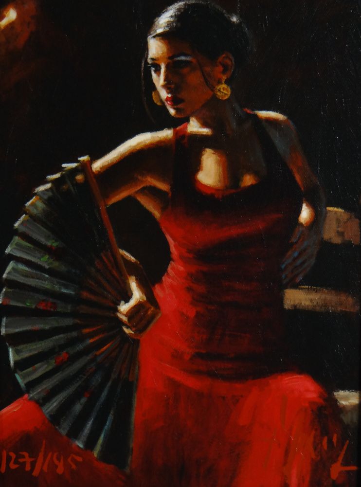 FABIAN PEREZ limited edition (127/195) hand embellished giclee canvas