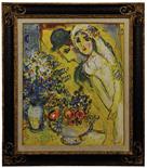 MARC CHAGALL (18871985) Les amoureux sur le fond jaune, 196o Olio e gouache su carta intelata, 60x50