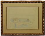 FELICE CASORATI (1883-1963) Nudo di donna sdraiata Matita e pastelli colorati su carta, 32,7x47