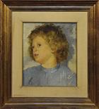 FRANCO GENTILINI (1909 1981) Testa di bambino, 1932 Olio su tavola, 34,5x30 cm. Firma e data al