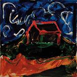 MARIO SCHIFANO (1934-1998) Casa solitaria Smalto e acrilico su tela, 50x50 cm. Firma al verso: “