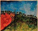 MARIO SCHIFANO (1934-1998) Paesaggio con alberi Smalto e acrilico su tela, 119,6x149,7 cm. Firma