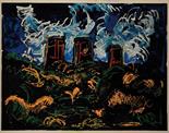MARIO SCHIFANO (1934-1998) Altoforni Smalto e acrilico su tela, 129,6x150,8 cm. Firma al verso: “