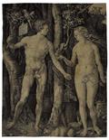 ALBRECHT DÜRER (1471-1528) Adamo ed Eva, 1504 Bulino su carta, 24,4x18,8 cm. Firma e data nello