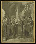 GIUSEPPE BEZZUOLI (1784-1855). BOTTEGA DI Le nozze di Giuseppe e Maria  Matita, inchiostro a penna e