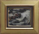 EMMANUEL MANET-KATZ (1894–1962) Bateau sur la mer 1926 ca. Olio su tela 27x22,5 cm. Firma e