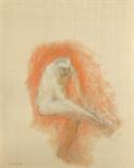 ANTON ZORAN MUSIC (1909-2005) Nudo seduto 1991 Olio su tela 162x130 cm. Firma e data al recto;