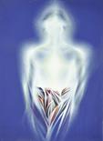 PATRIZIA PATTI (1955) L`Angelo o Ermafrodito 1997 Olio su tela 70x100 cm. Firma al verso, firma,