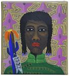 FATHI HASSAN (1957) San Manal 1998 Tecnica mista su tela 30,3x34,6 cm. Serie, titolo, anno e firma