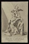 NICOLAS DORIGNY (16571746) Sanctae Catherinae virgini et martyri (da Carlo Cignani)  Bulino su carta