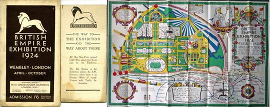 1924 British Empire Exhibition Wembley Items Prising 1 An Official Pamphlet With A Guide To