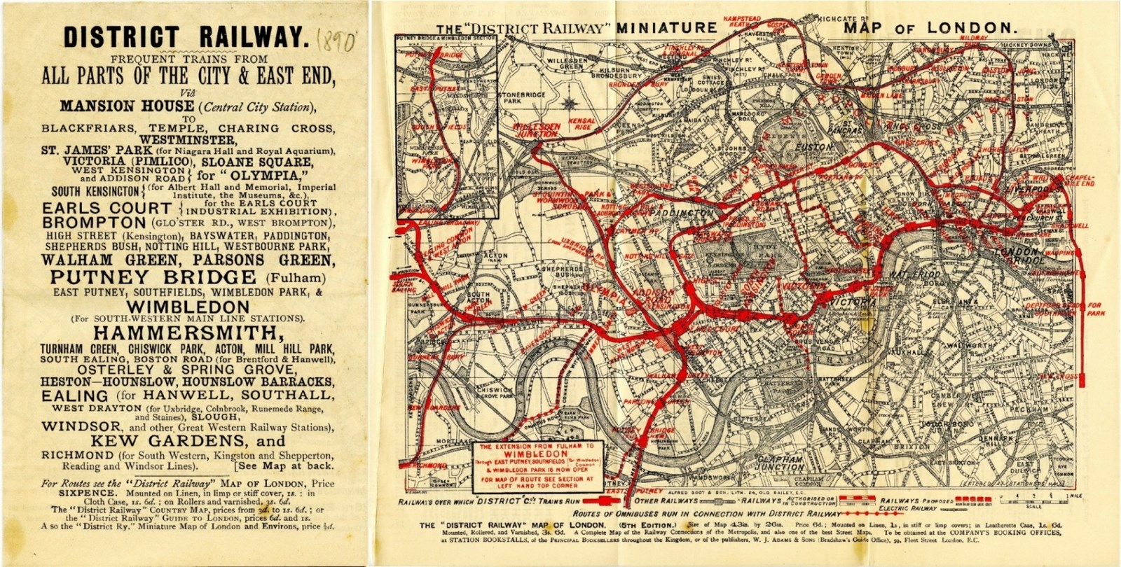 lot 26 the district railway miniature map of london from c1890 a
