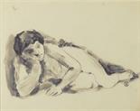 Léopold SURVAGE (Moscow, 1879-Paris, 1968) “Reclining nude”, 1912 Ink and pencil on paper 23 x 29 cm