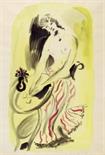 Anna STARITSKY (1908-1981) “Sitting woman” Watercolor on paper 58 x 39 cm Signed lower right