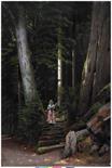Gustav BUDKOWSKI (1813-1884) “Young woman in the forest” Oil on canvas 83 x 56 cm Signed lower right
