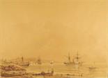 Ivan Constantinovich AIVAZOVSKY (Attributed) (Feodossia, 1817-Feodossia, 1900) “Italian bay” Ink (