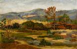 Jean PESKE (1870-1949) “Surroundings of Bormes les Mimosas” Oil on panel 43 x 66,5 cm Signed lower