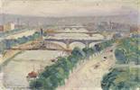 David Osipovitch WIDHOPFF (1867-1933) “Along Seine in Paris” Oil on cardboard 13,5 x 21 cm Signed,