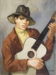 Antonin SOUNGOUROFF (1911-1982) “Guitar player” Oil on canvas 46 x 62 cm Signed lower right