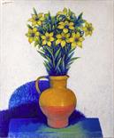 Georges AKOPIAN (1912-? ) “Still life with narcissus” Oil on canvas 73 x 60 cm Signed upper left