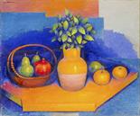 Georges AKOPIAN (1912-? ) “Still life with vase and fruits” Oil on canvas 60 x 73 cm Signed lower