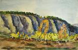 Piotr KONTCHALOVSKY (1876-1956) “Collective Farm near Krasnoyarsk” Watercolor and pencil on paper 41