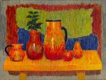Georges AKOPIAN (1912-? ) “Still life with water jugs” Oil on canvas 60 x 82 cm Signed upper left