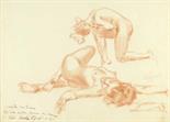 Vladimir ROZMANSKY (1885-1943) “Study of nude” Red chalk on paper 29 x 41,5 cm Signed lower right