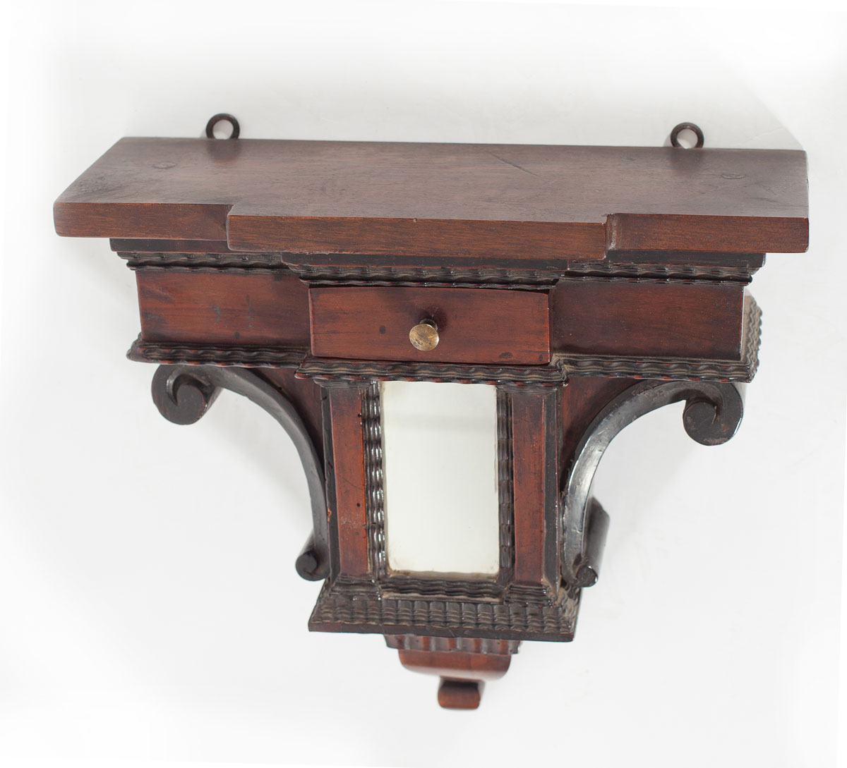 Mensola in legno di noce con piccolo cassetto sottostante il piano ... Mensole con cassetto