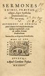 A COLLECTION OF SERMONS, 1576, France (Lyon) Full parchment binding with three sewing supports,
