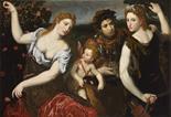 PARIS BORDONE (1500-1571), VENUS, CUPID, BACCHUS AND DIANA, Italy, around 1550 A groundbreaking work
