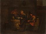 JAN MIENSE MOLENAER (1610-1668) - PRIPSÁNO, A SCENE AT THE TAVERN, Around the mid-17th century,