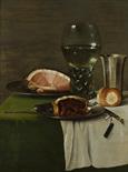 WILLEM CLAESZ HEDA (1594-1680) DÍLNA, A STILL LIFE WITH A GLASS OF WHITE WINE, SILVER CUP AND