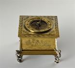 QUADRILATERAL HORIZONTAL TABLE CLOCK, Second half of 17th century, southern Germany Silver case,