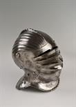 MAXIMILIAN HELMET, 1520, Germany (Nuremberg) Grooved collared helmet for equestrian armor an