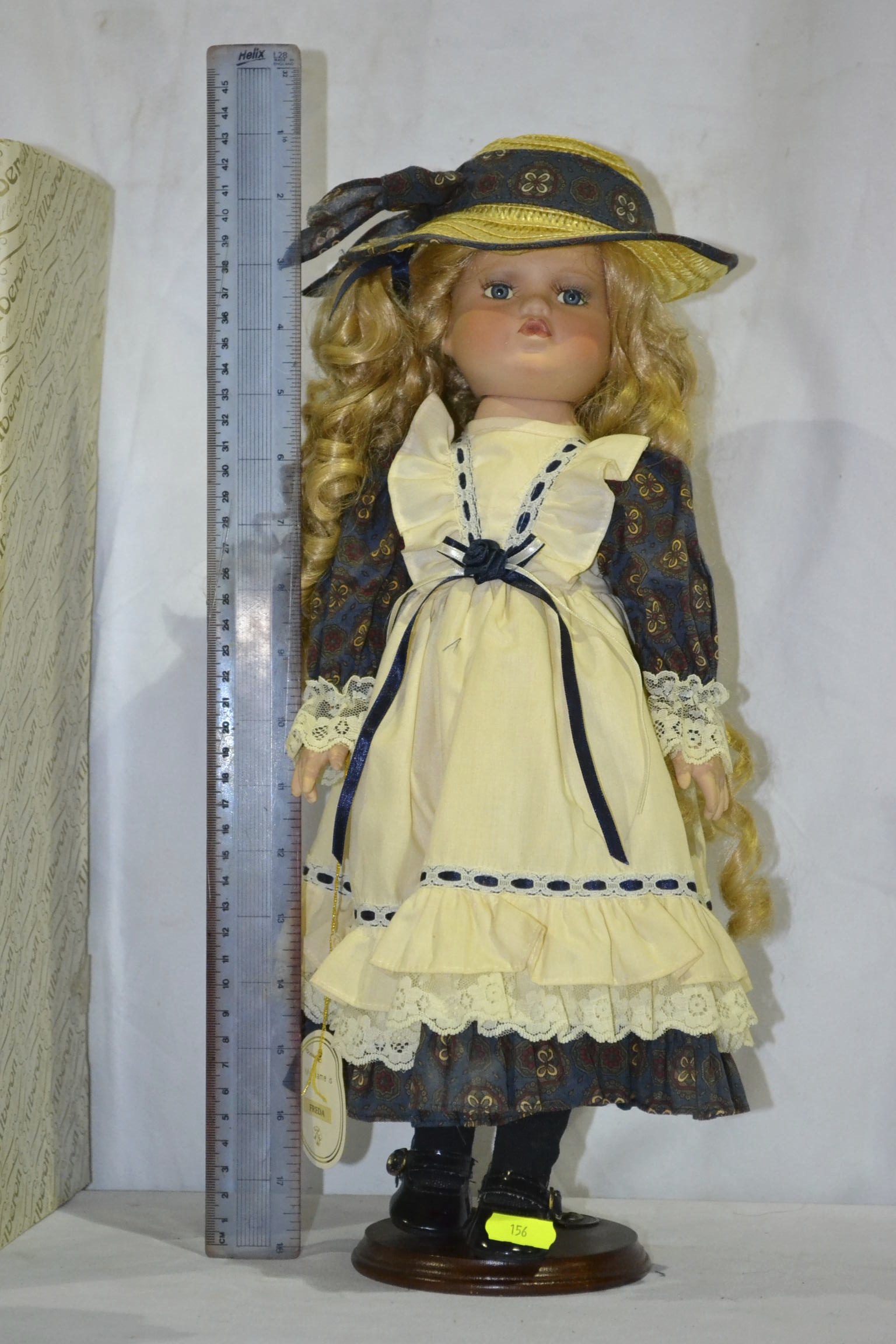 Alberon Porcelain Doll Freda Doll As New/Box Worn