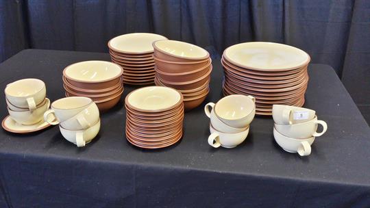 Denby (juice) eleven small plates, twelve large, twelve cup and saucers. Denby (juice) eleven small plates, twelve large, twelve cup and saucers.