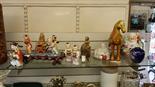 Chinese ceremonial procession figures on plaint hand three others and a Chinese horse, two buddas