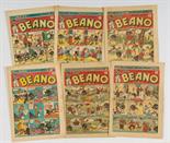 Beano (1945) 260-262, 264, 265, 267. Propaganda war issues [gd/vg] (6) £80-110