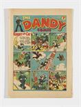 Dandy 49 (1938). First Fireworks issue. Centre page ad for first Dandy annual. Bright cover, cream/