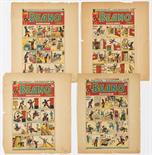 Beano consecutive front cover printer`s proofs (1948) 347 Fireworks, 348, 349, 350 each signed off