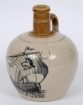 A Port Dundas Pottery Co Flagon Galley Of Lorne 18 Cm High See