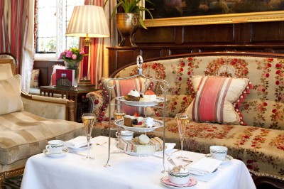 Milestone Hotel Afternoon Tea interior shot of tea and cakes