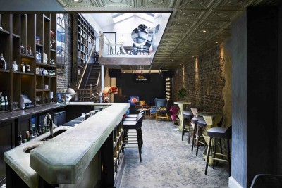 Library London interior showing the cocktail bar