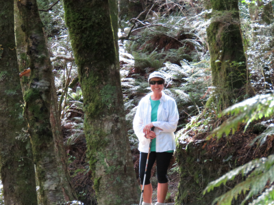 Rob Roy Glacier Justine Tyerman takes a pause on the climb up