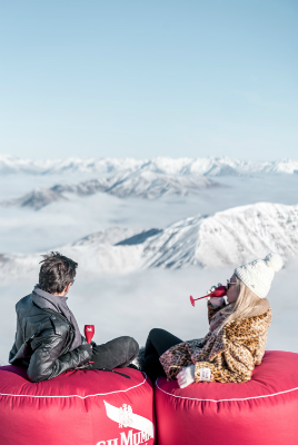 Cardrona Alpine Resort couple having a drink