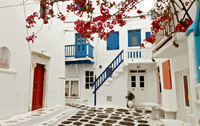 Traditional streets in Mykonos