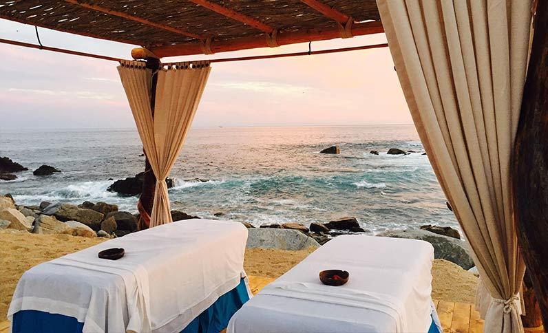 View from the outdoor oceanfront massage tables at Hacienda Encantada Resort