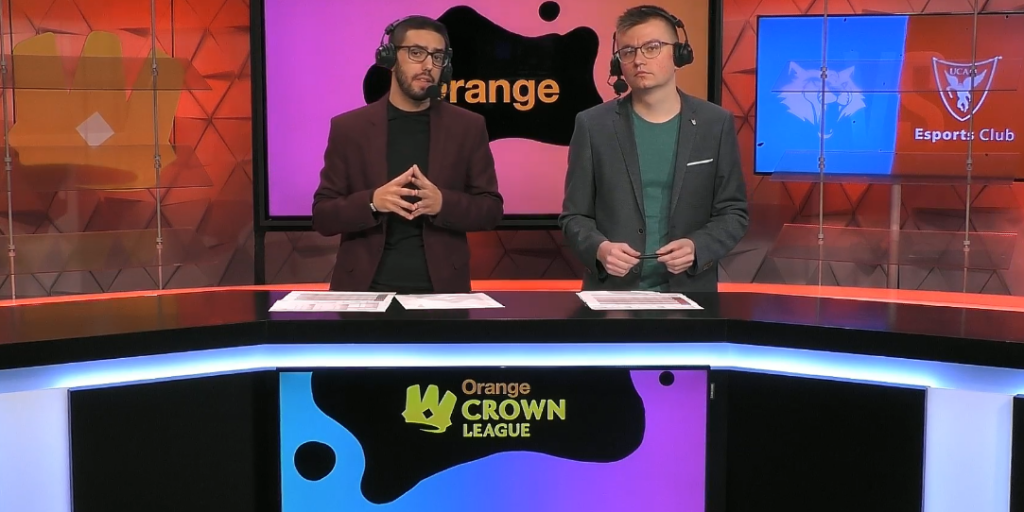 Foto de Shiki y Naginata retransmitiendo la Orange Crown League