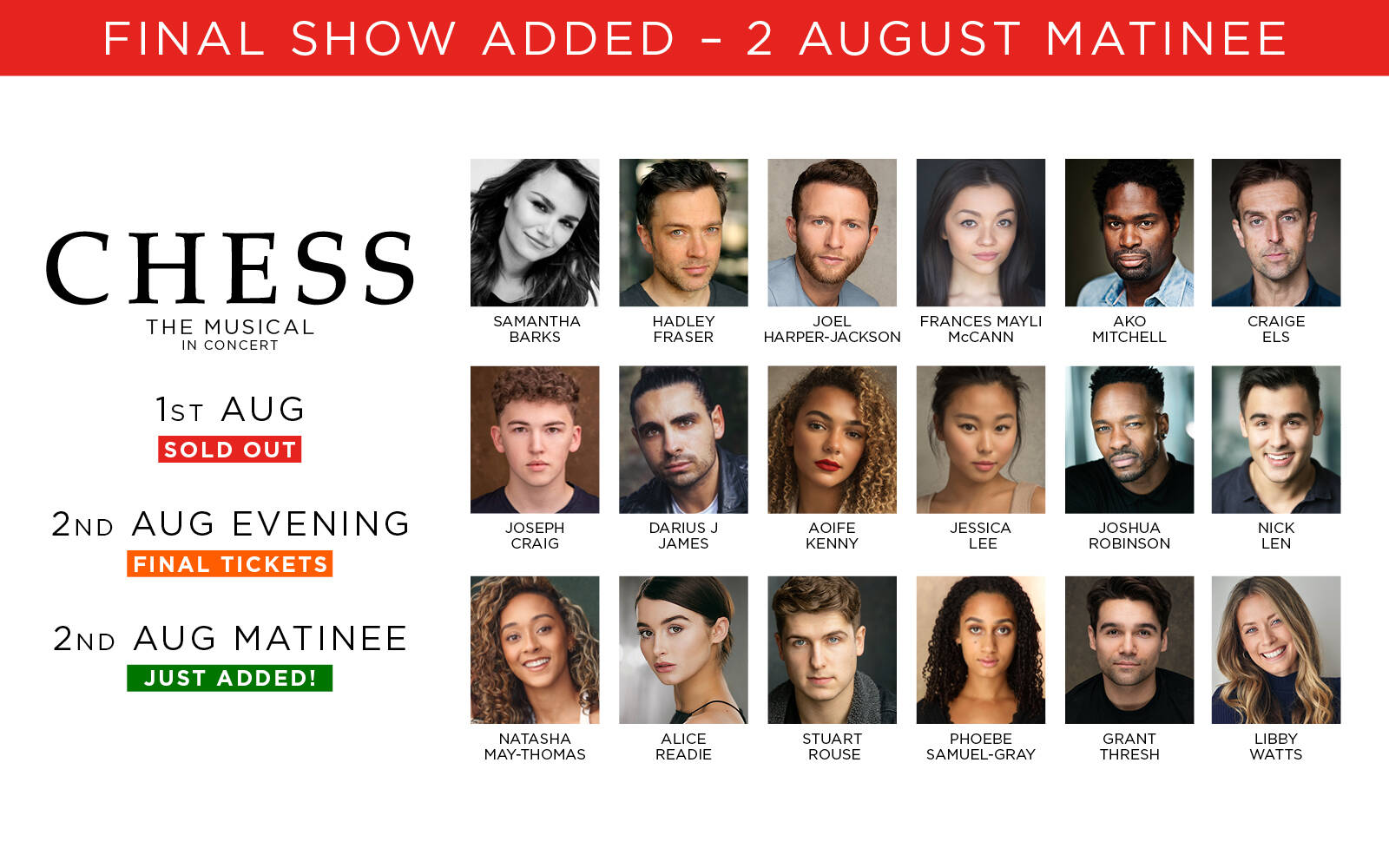 Chess The Musical in Concert tickets Theatre Royal Drury Lane